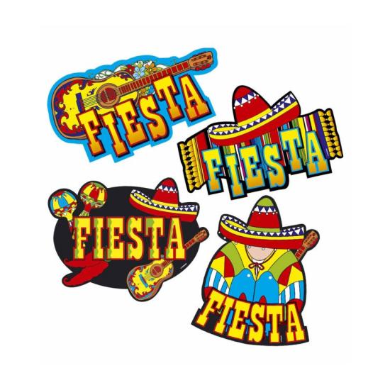 Decoração de festa mexicana 55 cm Conjunto 4