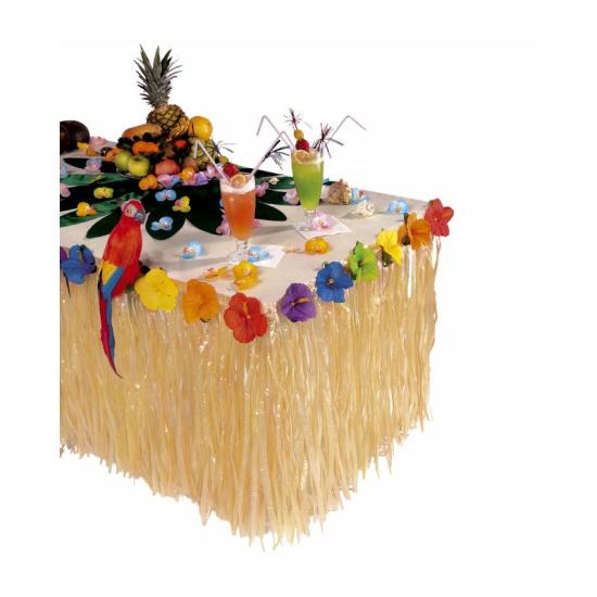 Decoração de mesa luxuosa com flores de hibisco havaiano 275 x 75 cms Decoração de mesa luxuosa com flores de hibisco havaiano 275 x 75 cms