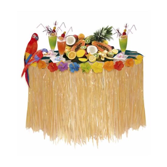 Decoração de mesa luxuosa com flores de hibisco havaiano 275 x 75 cms Decoração de mesa luxuosa com flores de hibisco havaiano 275 x 75 cms