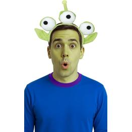 Tiara de alienígena verde de três olhos para fantasia