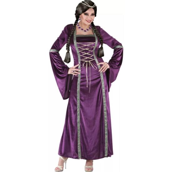 Fato de senhora medieval roxo adulto tamanho M