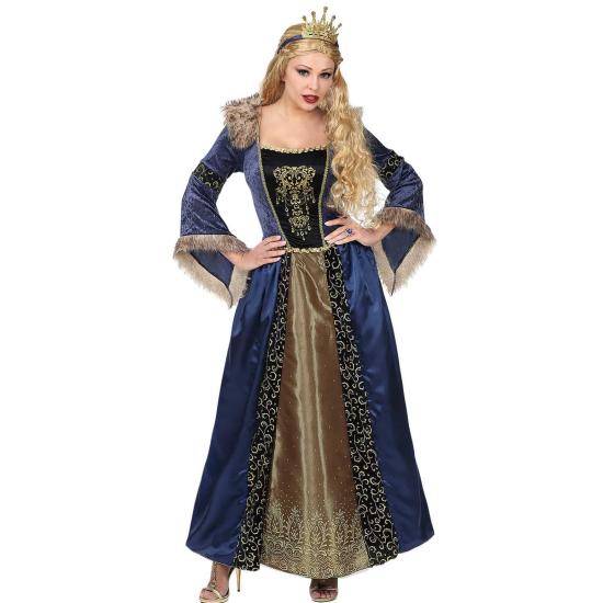 Fato de princesa medieval azul para mulher