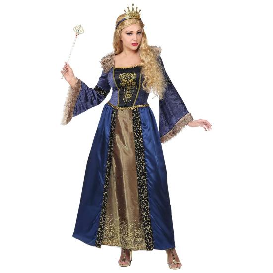 Fato de princesa medieval azul para mulher