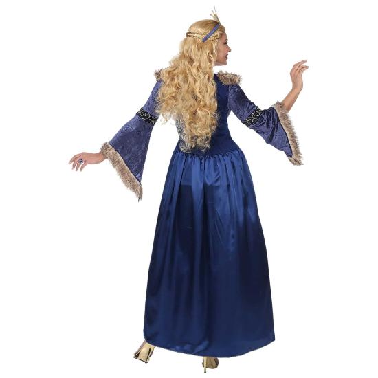 Fato de princesa medieval azul para mulher