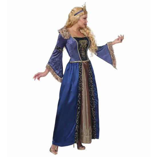 Fato de princesa medieval azul para mulher