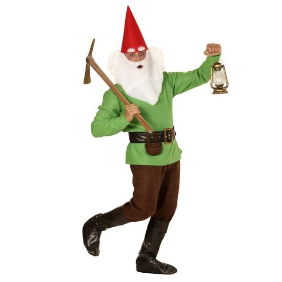 Fato de anão da floresta verde para adulto