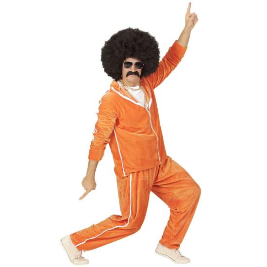 Fato de treino de veludo laranja dos anos 80 para adulto Fato de treino de veludo laranja dos anos 80 para adulto