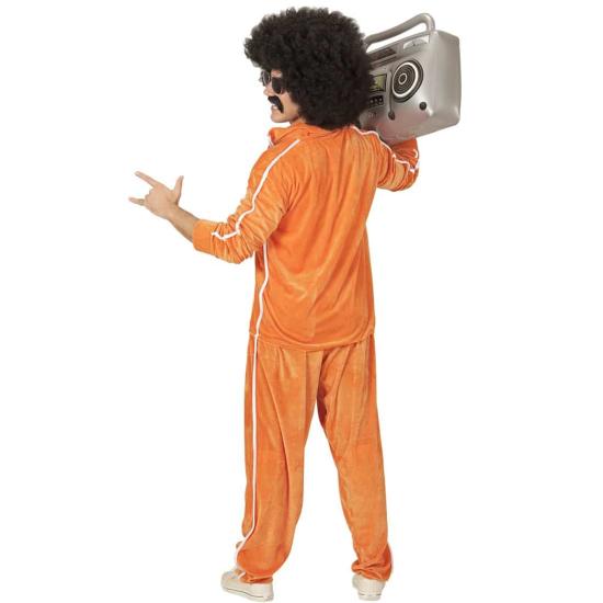 Fato de treino de veludo laranja dos anos 80 para adulto Fato de treino de veludo laranja dos anos 80 para adulto