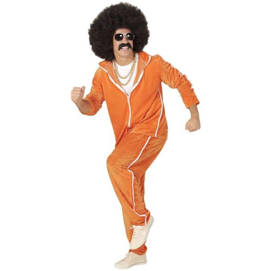 Fato de treino de veludo laranja dos anos 80 para adulto Fato de treino de veludo laranja dos anos 80 para adulto