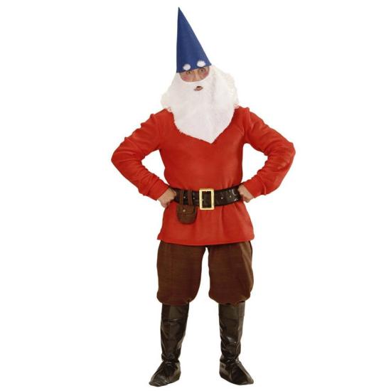 Fato de anão da floresta vermelha para adulto