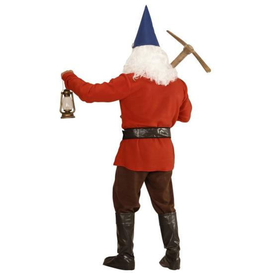 Fato de anão da floresta vermelha para adulto