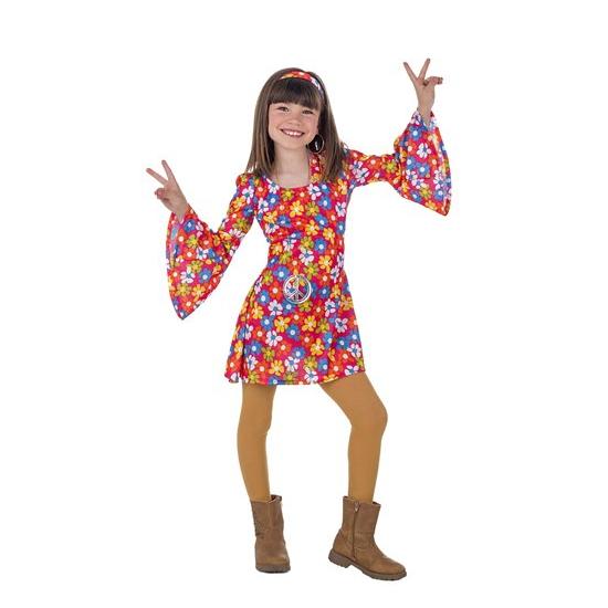 Fato de flores dos anos 70 para menina.