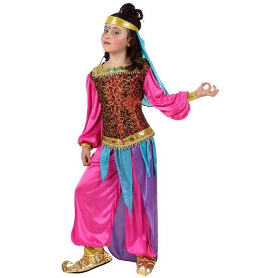 Fato de dançarina árabe rosa para menina Fato de dançarina árabe rosa para menina