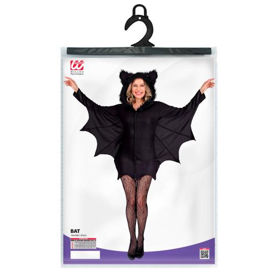 Fantasia de Morcego – Vestido de Morcego com Capuz e Asas para Mulher