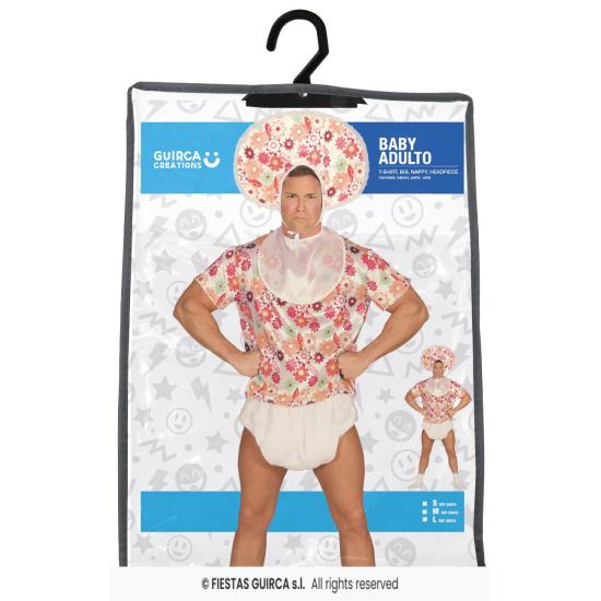 Fantasia de bebê nerd adulto