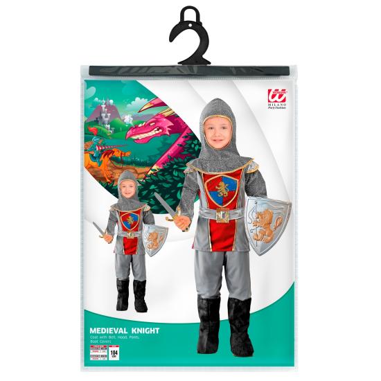 Fantasia de Cavaleiro Medieval Cinza para Meninos