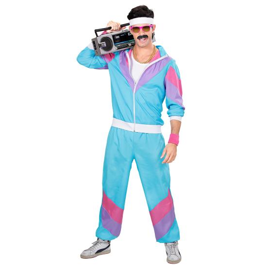 Disfraz Chandal de los  80 Azul Unisex Disfraz Chandal de los  80 Azul Unisex
