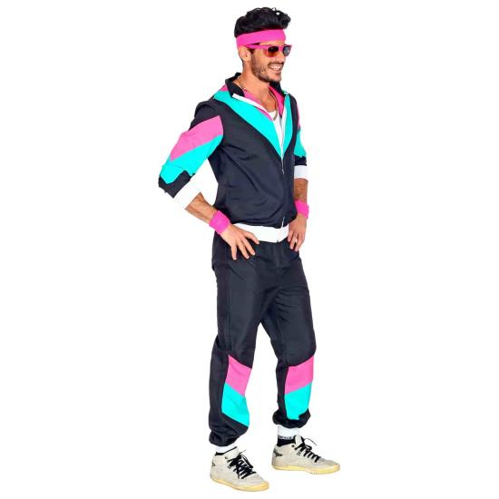 Fato de treino preto dos anos 80 para adulto Fato de treino preto dos anos 80 para adulto