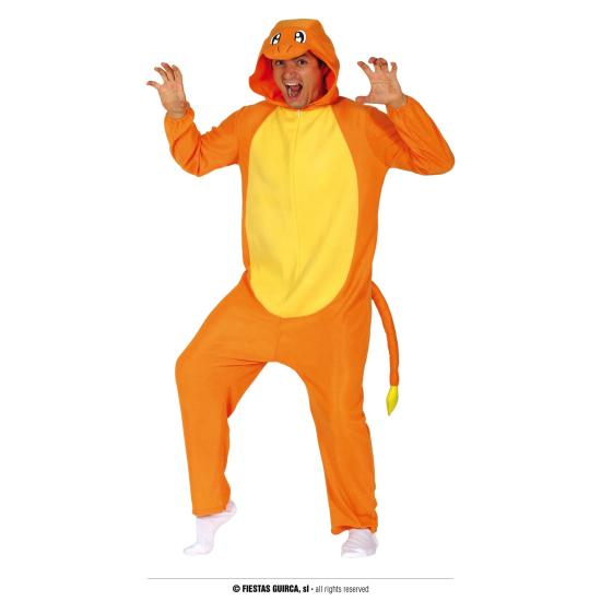 Fantasia de dragão laranja adulto