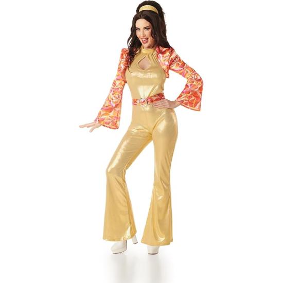 Fantasia Disco Dourada Feminina Anos 70