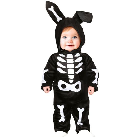 Fantasia de bebê esqueleto de coelho preto Fantasia de bebê esqueleto de coelho preto