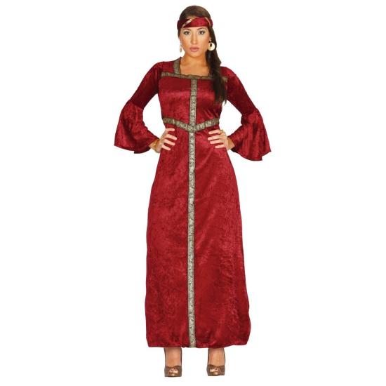 Fantasia de senhora renascentista vermelha