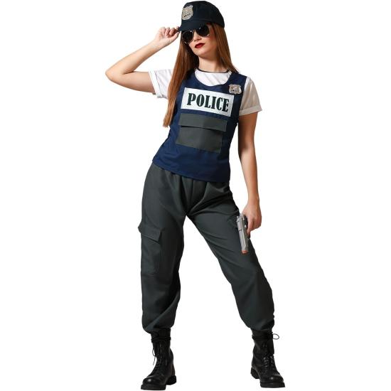 Fantasia feminina de agente de segurança