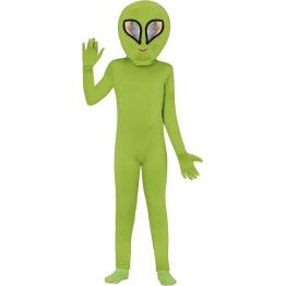 Fato de alienígena verde para menino e menina