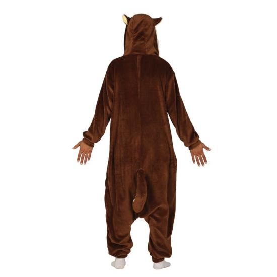 Pijama de pelúcia com fantasia de esquilo para mulheres