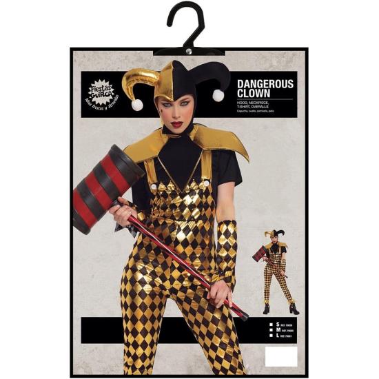 Fantasia de Arlequim Dourada para Mulheres