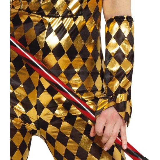 Fantasia de Arlequim Dourada para Mulheres