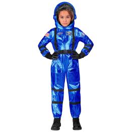 Fantasia de astronauta da missão espacial azul, tamanho infantil unissex