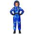 Fantasia de astronauta da missão espacial azul, tamanho infantil unissex