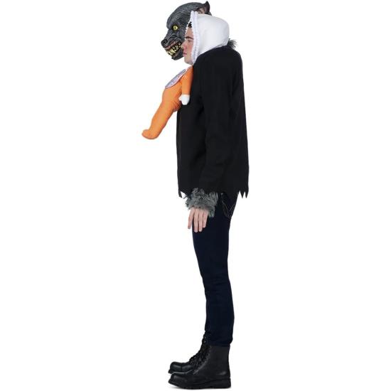 Fantasia de bebê adulto sequestrado por lobisomem