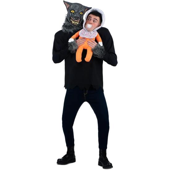 Fantasia de bebê adulto sequestrado por lobisomem