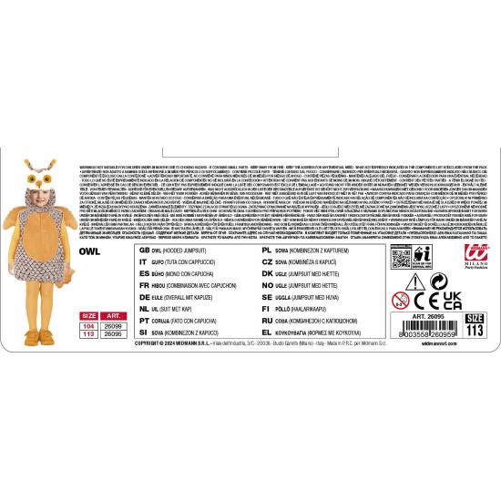 Fantasia de coruja infantil