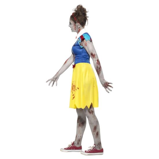 Fantasia de menina zumbi branca de neve