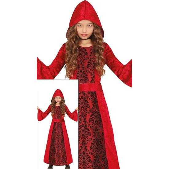 Fantasia de Bruxa Vermelha com Capuz para Meninas