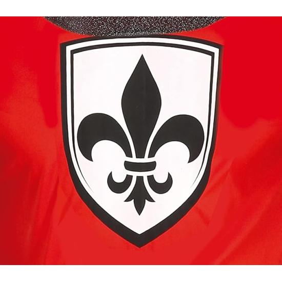 Traje de cavaleiro medieval vermelho para homens adultos **