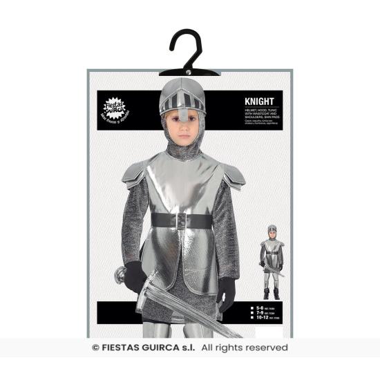 Fato de cavaleiro medieval com armadura para criança