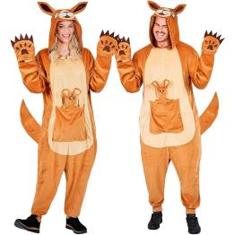 Fantasia de Canguru Adulto – Macacão de Pelúcia com Capuz