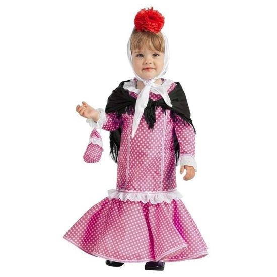 Fato de chulapa rosa para bebé Fato de chulapa rosa para bebé