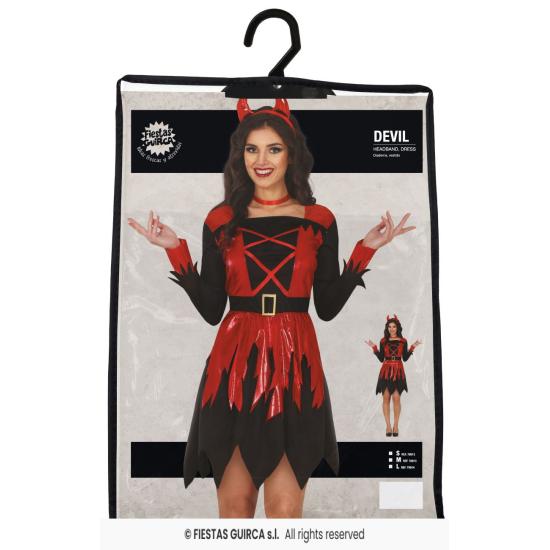 Fantasia de Diabo para Mulher - Inclui Faixa de Cabeça e Vestido