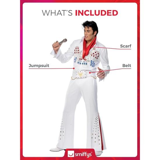 Fato de Rei do Rock Elvis Deluxe para homem