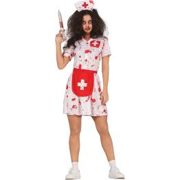 Fantasia de enfermeira zumbi ambulante