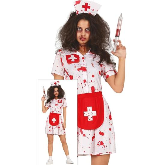 Fantasia de enfermeira zumbi ambulante
