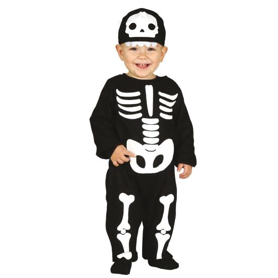 Fantasia de esqueleto com capuz para bebê Fantasia de esqueleto com capuz para bebê