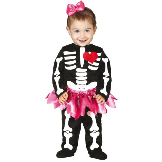 Fato de coração esqueleto para bebé Fato de coração esqueleto para bebé