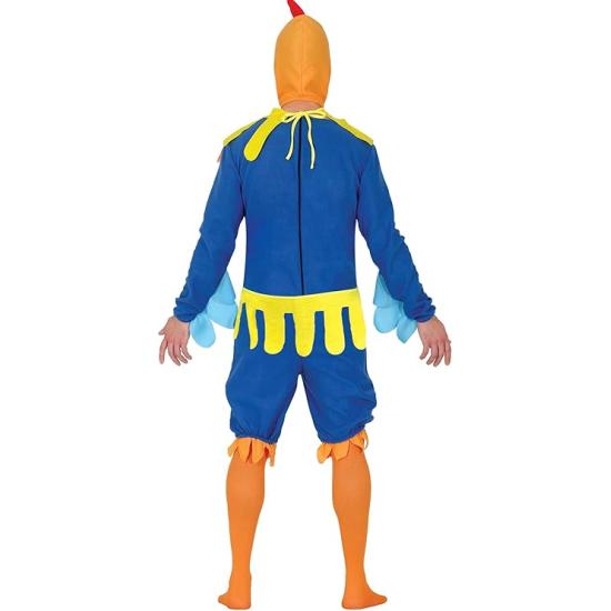 Fantasia de Galo Azul Adulto – Capuz, Cinto e Macacão