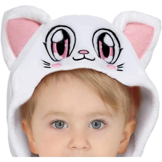Fantasia de Gatinho Rosa - Macacão Rosa com Capuz de Gato e Tutu para Bebê **